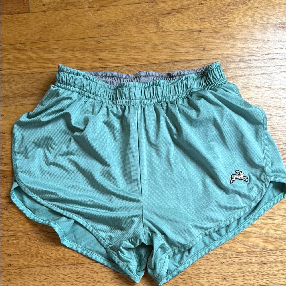 Tracksmith Green Athletic Shorts Lightweight Elastic Waist